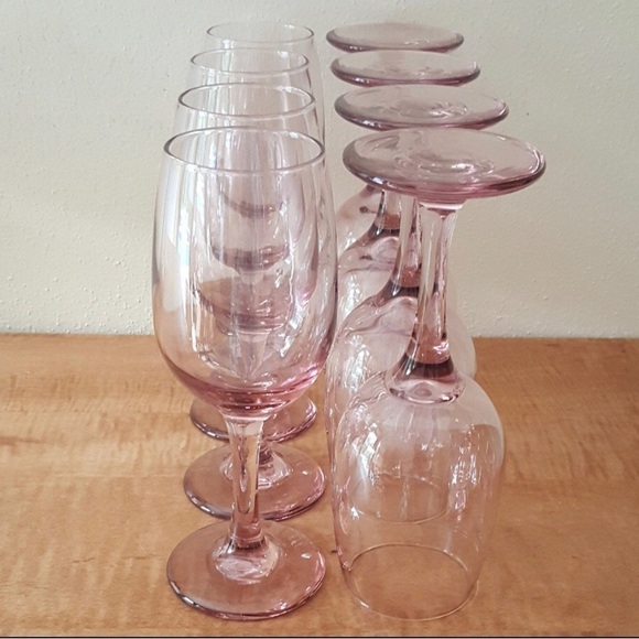 Vintage Libbey Premiere Blush Pink Wine Glasses - sold individually (each) - Picture 4 of 7